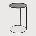 Tray side table - varnished wood - black - round - S - tray not included White Cliff Studio Side Table