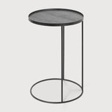 Tray side table - varnished wood - black - round - S - tray not included White Cliff Studio Side Table