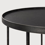 Tray side table - varnished wood - black - round - S - tray not included White Cliff Studio Side Table