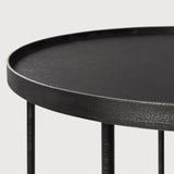 Tray side table - varnished wood - black - round - S - tray not included White Cliff Studio Side Table