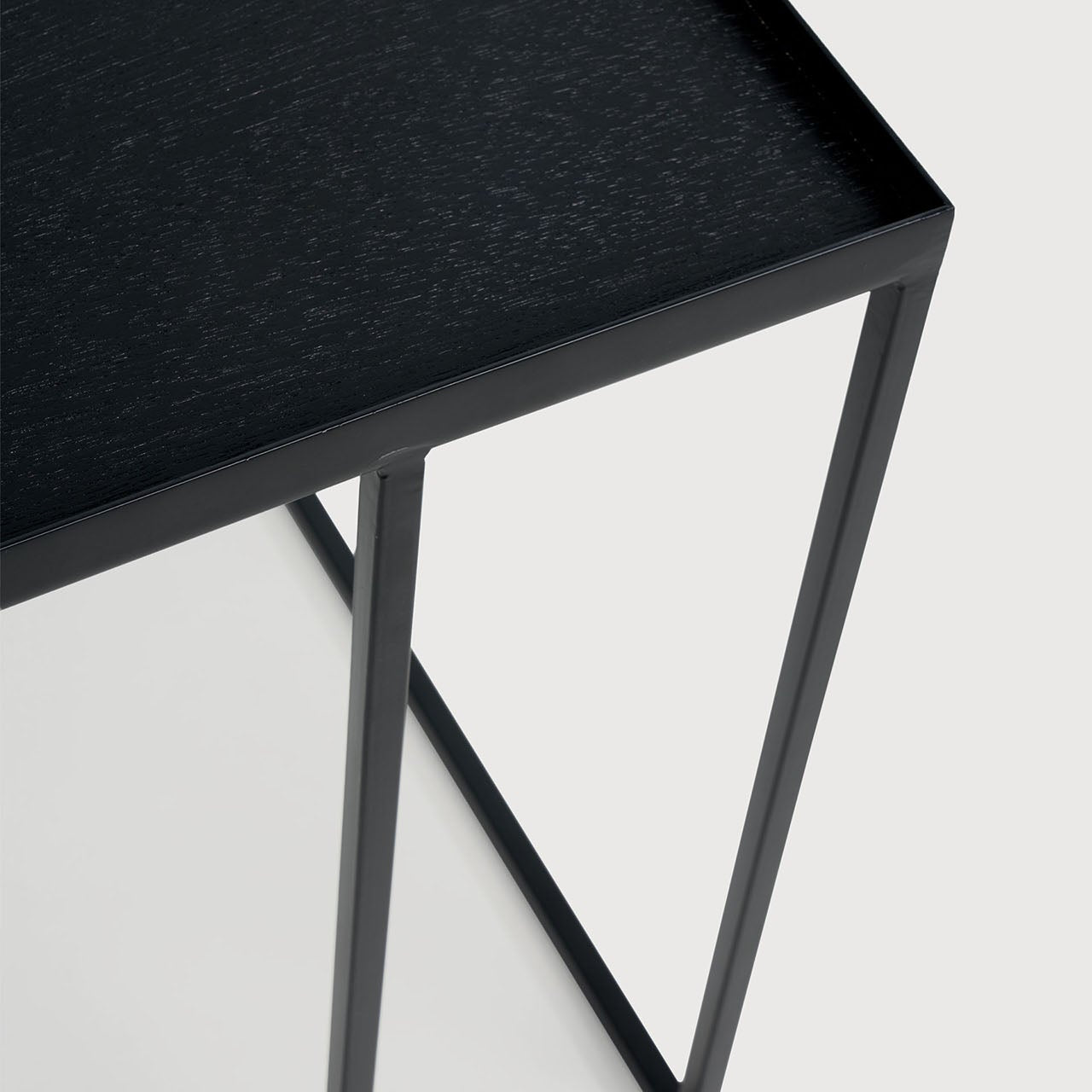 Tray side table - varnished wood - black - square - S - tray not included White Cliff Studio Side Table