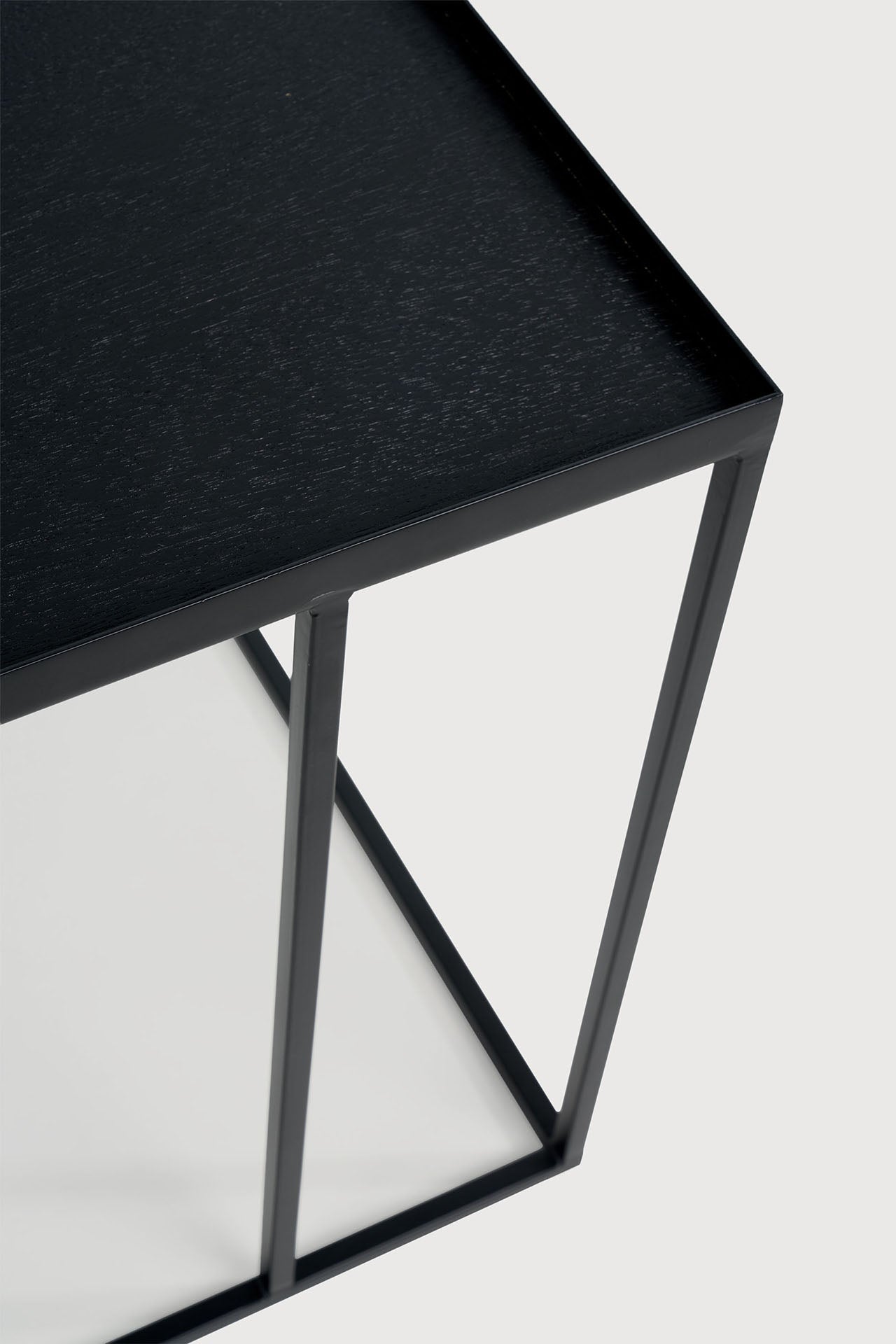 Tray side table - varnished wood - black - square - S - tray not included White Cliff Studio Side Table