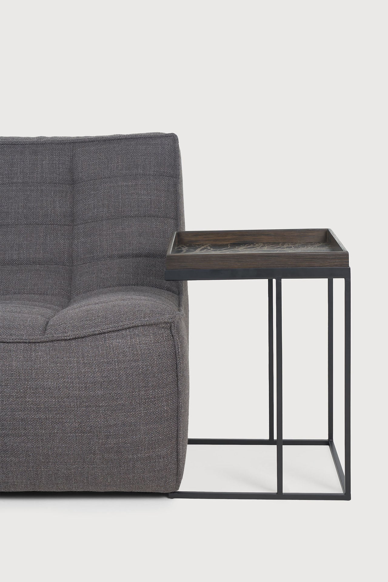 Tray side table - varnished wood - black - square - S - tray not included White Cliff Studio Side Table