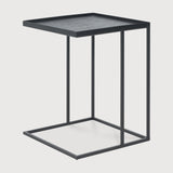 Tray side table - varnished wood - black - square - S - tray not included White Cliff Studio Side Table