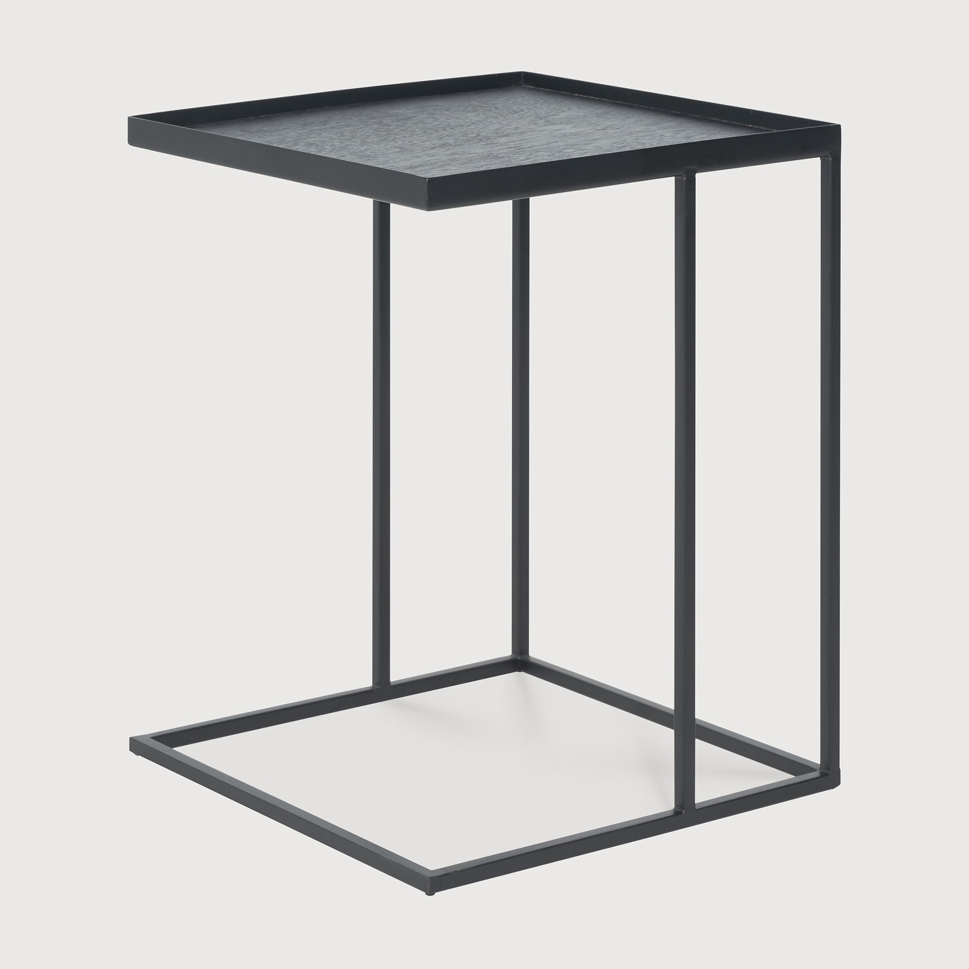 Tray side table - varnished wood - black - square - S - tray not included White Cliff Studio Side Table