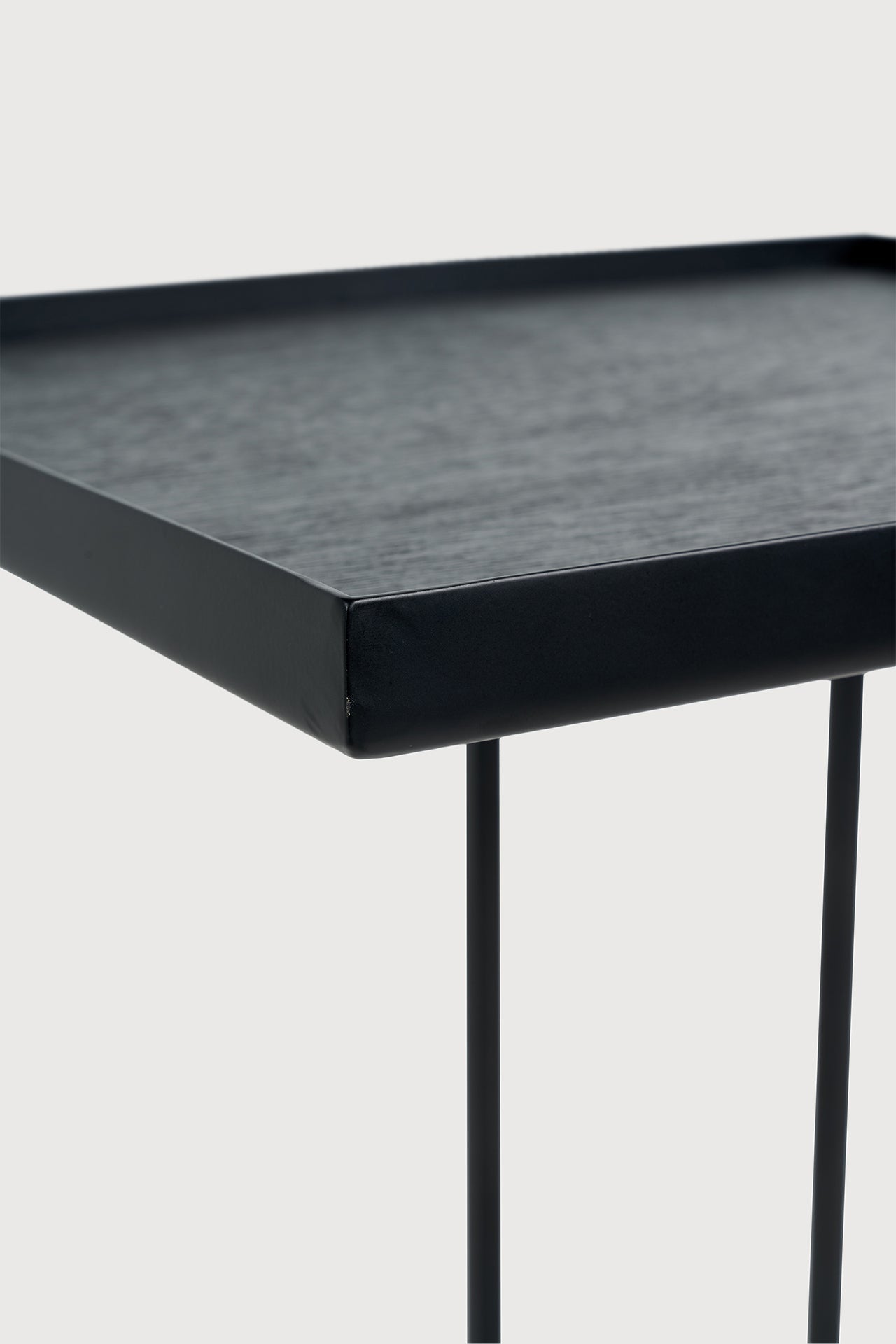 Tray side table - varnished wood - black - square - S - tray not included White Cliff Studio Side Table