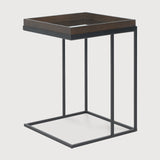 Tray side table - varnished wood - black - square - S - tray not included White Cliff Studio Side Table