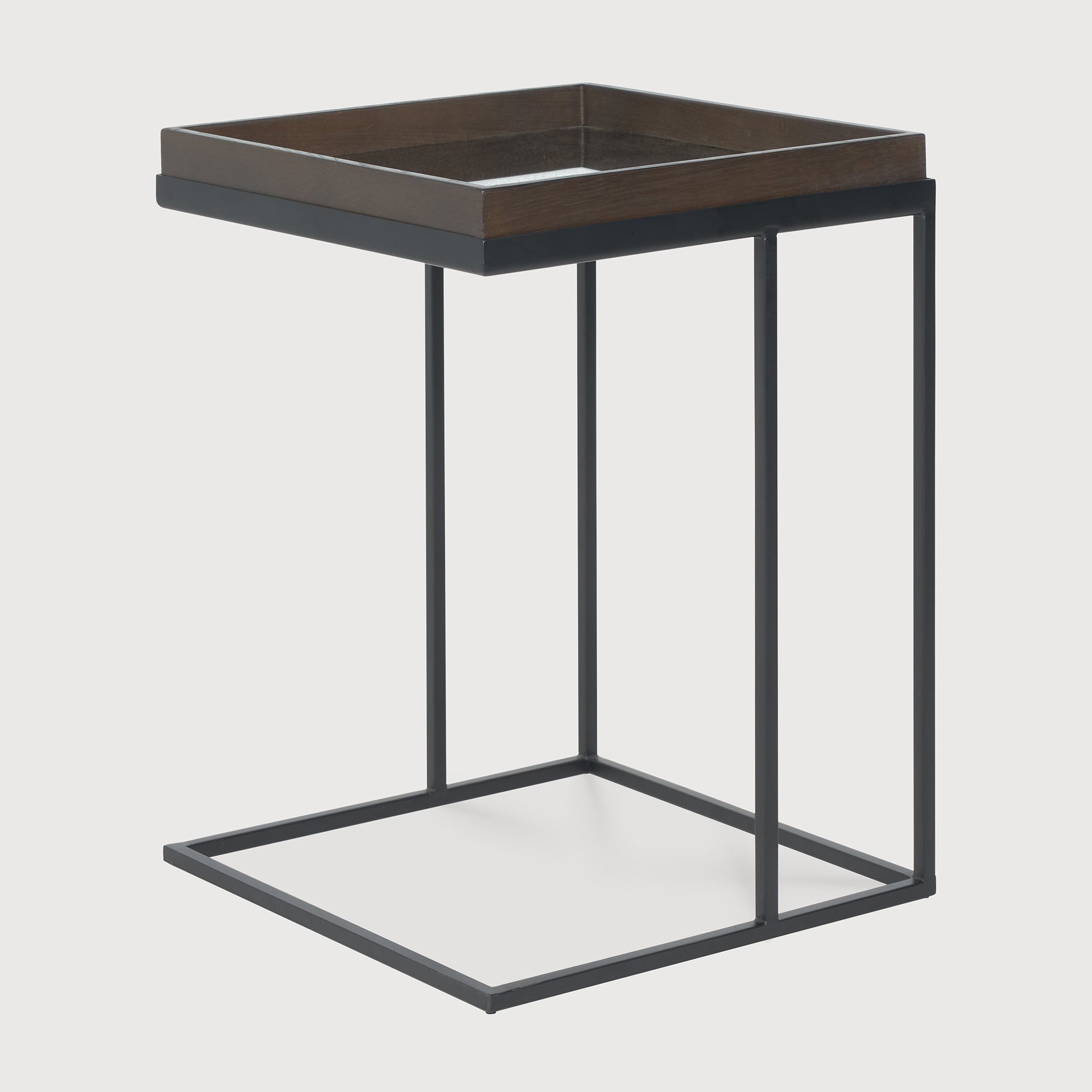 Tray side table - varnished wood - black - square - S - tray not included White Cliff Studio Side Table