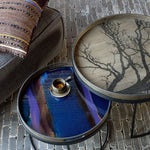 Tree tray - varnished wood - Black - round - L White Cliff Studio Trays