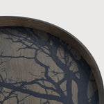 Tree tray - varnished wood - Black - round - L White Cliff Studio Trays