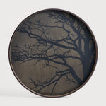 Tree tray - varnished wood - Black - round - L White Cliff Studio Trays