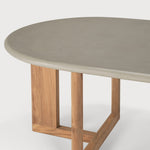 Trestle outdoor dining table - varnished concrete top - reclaimed teak base - Light Grey - oblong White Cliff Studio Outdoor Dining Table