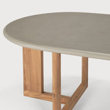 Trestle outdoor dining table - varnished concrete top - reclaimed teak base - Light Grey - oblong White Cliff Studio Outdoor Dining Table