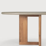 Trestle outdoor dining table - varnished concrete top - reclaimed teak base - Light Grey - oblong White Cliff Studio Outdoor Dining Table