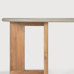 Trestle outdoor dining table - varnished concrete top - reclaimed teak base - Light Grey - oblong White Cliff Studio Outdoor Dining Table