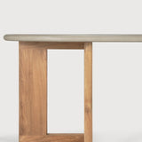 Trestle outdoor dining table - varnished concrete top - reclaimed teak base - Light Grey - oblong White Cliff Studio Outdoor Dining Table