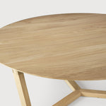 Tripod coffee table - varnished oak - round White Cliff Studio COFFEE TABLE