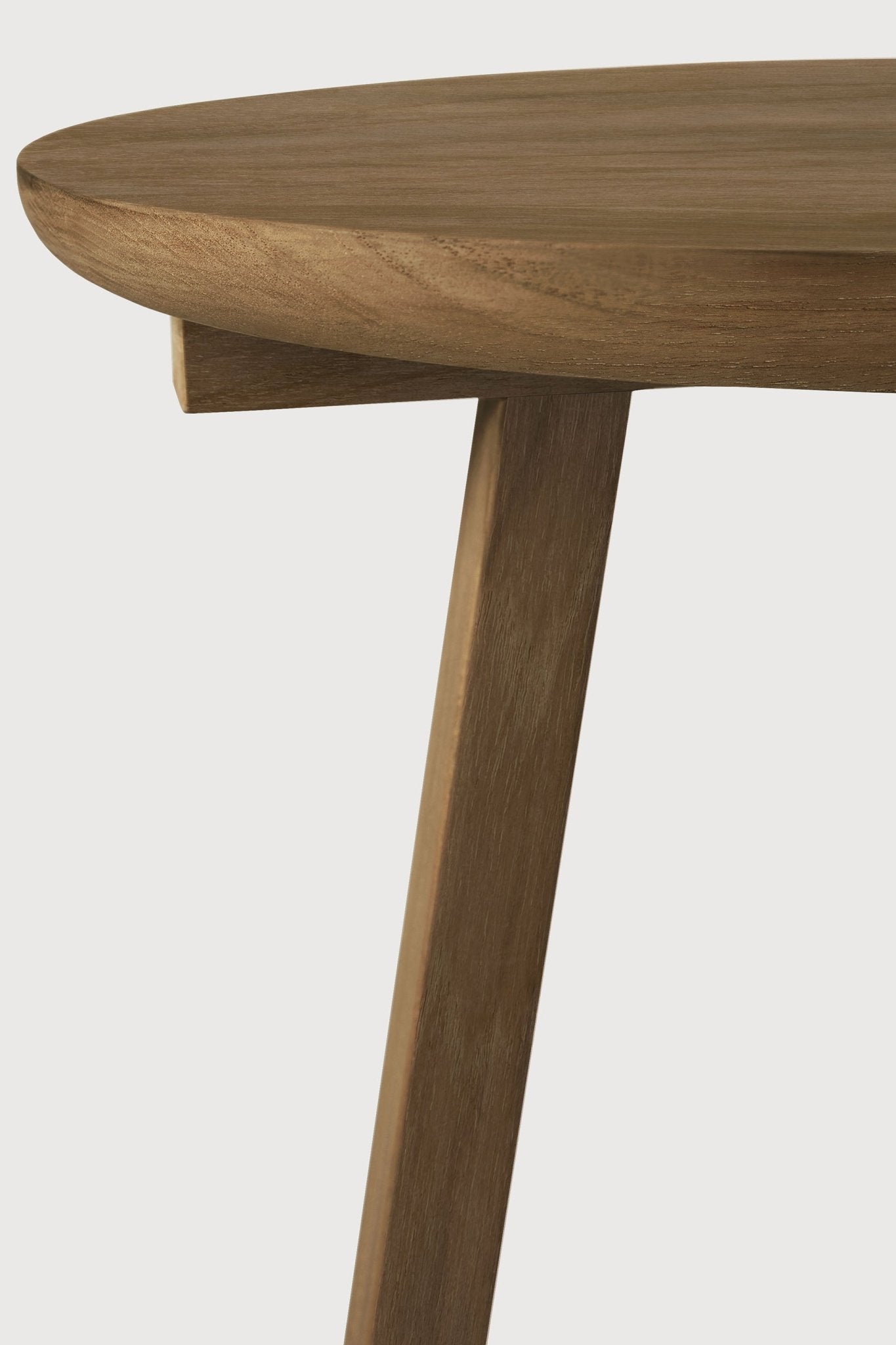 Tripod side table - teak - round White Cliff Studio Side Table
