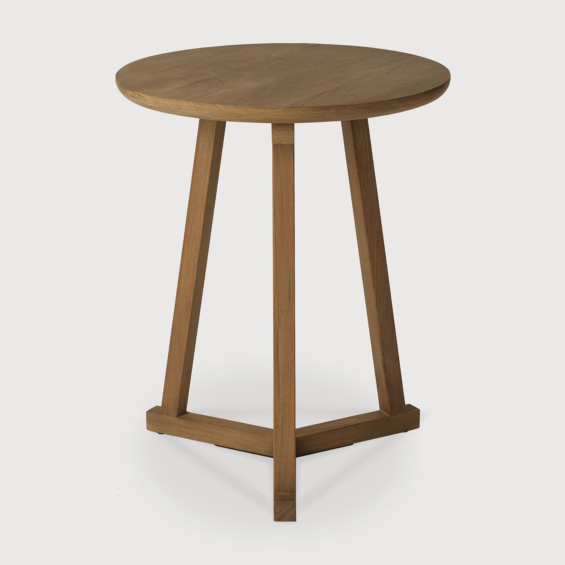Tripod side table - teak - round White Cliff Studio Side Table
