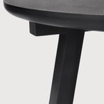 Tripod side table - varnished oak - black - round White Cliff Studio Side Table