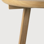 Tripod side table - varnished oak - round White Cliff Studio Side Table
