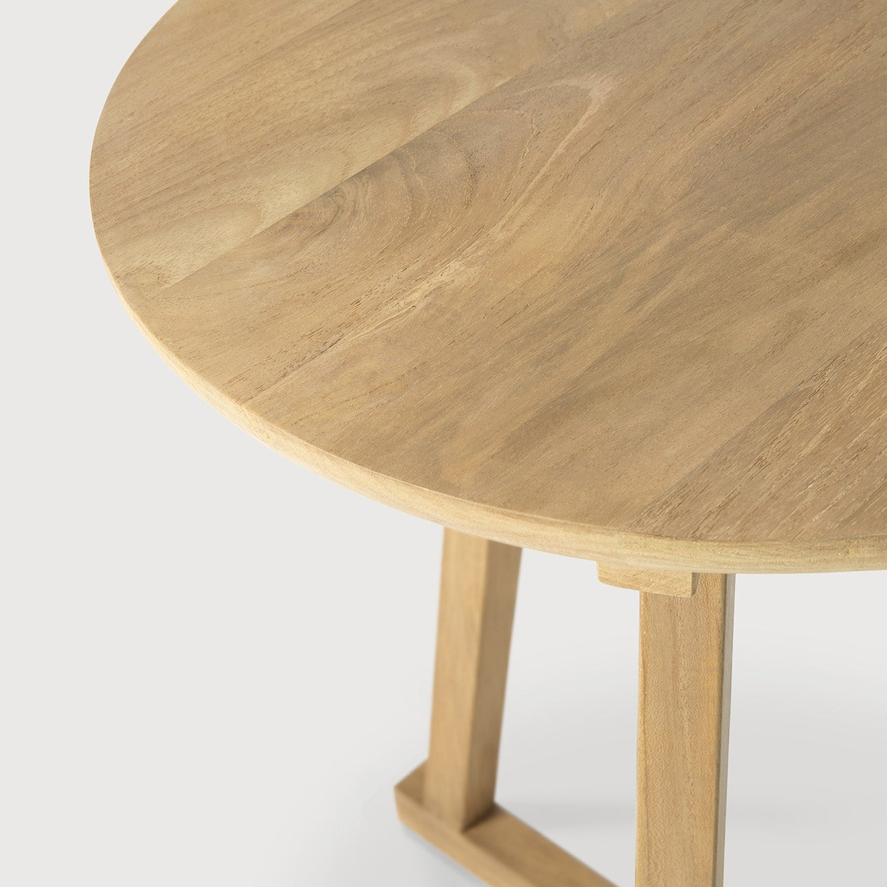 Tripod side table - varnished oak - round White Cliff Studio Side Table