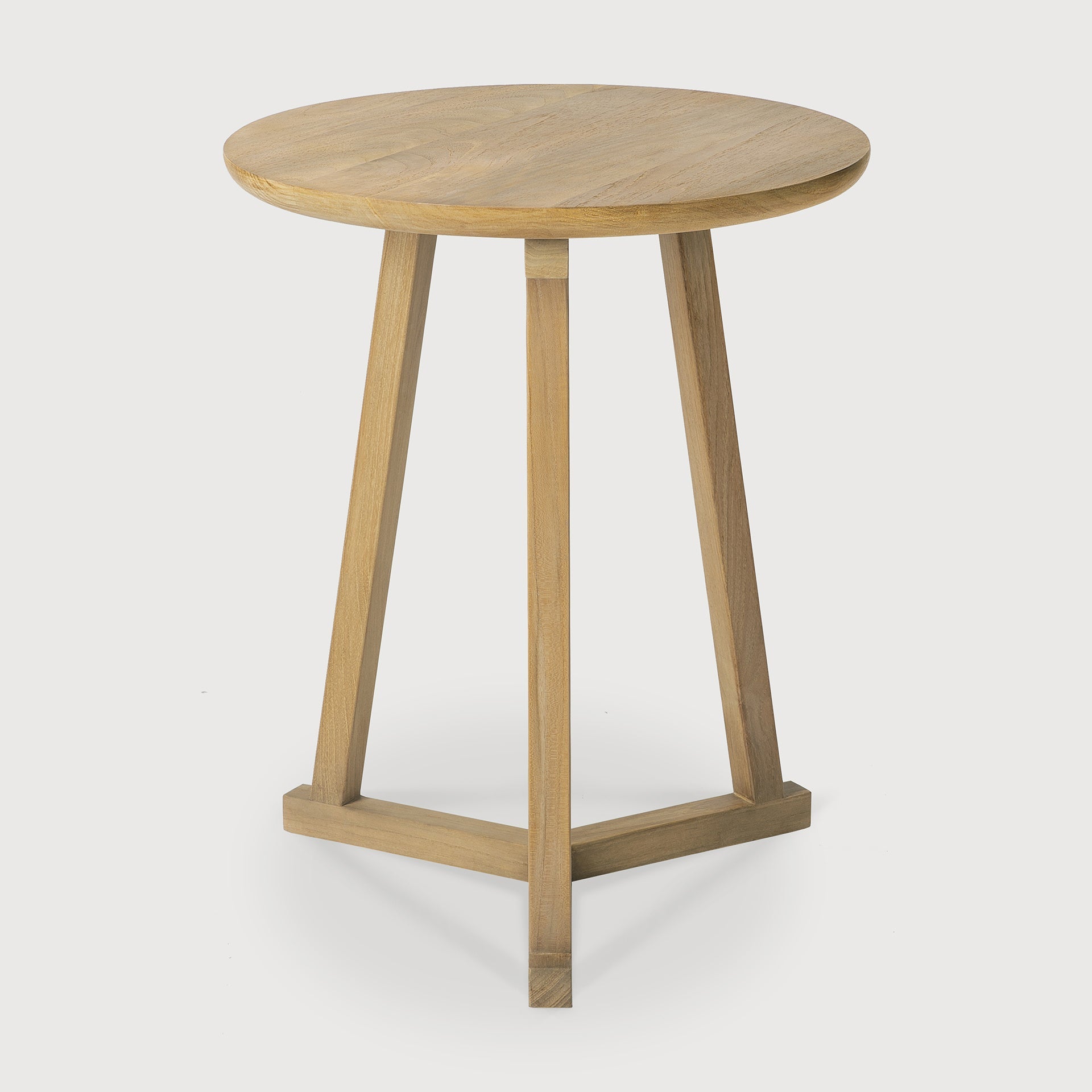 Tripod side table - varnished oak - round White Cliff Studio Side Table