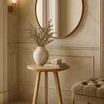 Tripod Small Round Side Table, Oak White Cliff Studio Accent Tables