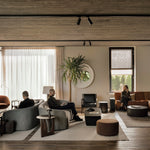 Triptic side table - varnished Minerals - Lava Whisky - rectangular White Cliff Studio Side Table