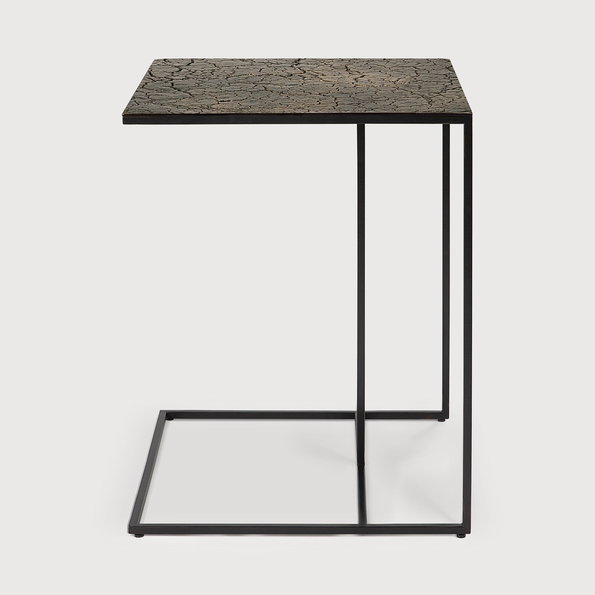 Triptic side table - varnished Minerals - Lava Whisky - rectangular White Cliff Studio Side Table