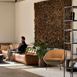 Triptic side table - varnished Minerals - Lava Whisky - rectangular White Cliff Studio Side Table