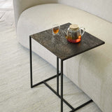Triptic side table - varnished Minerals - Lava Whisky - rectangular White Cliff Studio Side Table