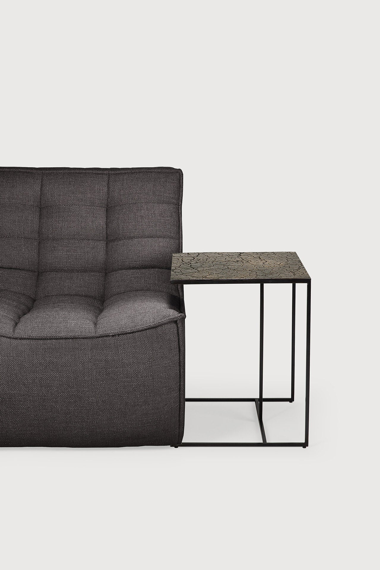 Triptic side table - varnished Minerals - Lava Whisky - rectangular White Cliff Studio Side Table