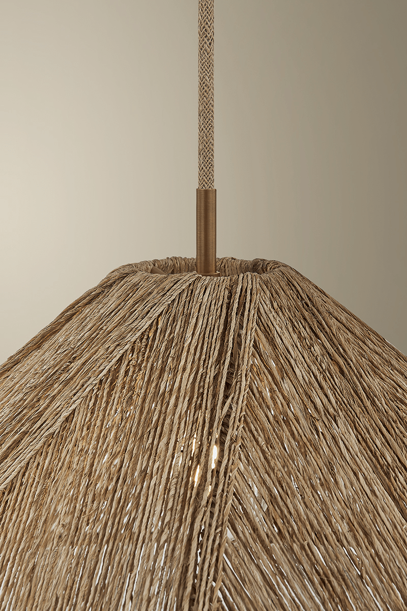 Troy Lighting | Ahrens Pendant - PATINA BRASS White Cliff Studio Pendant