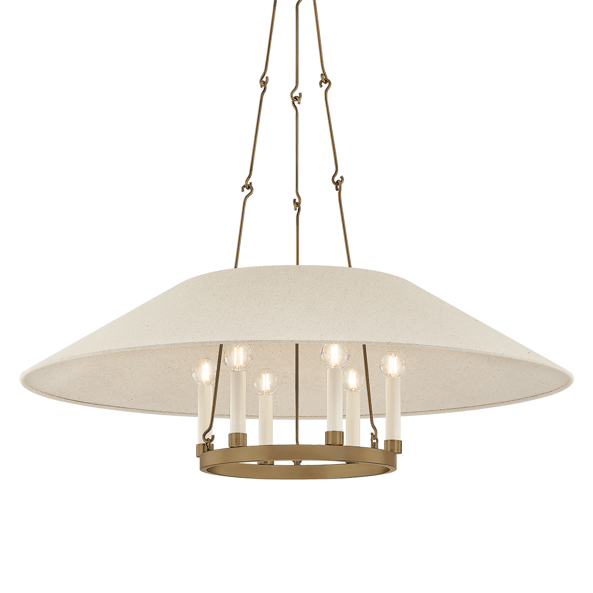 Troy Lighting | Archive Chandelier - PATINA BRASS White Cliff Studio Chandelier