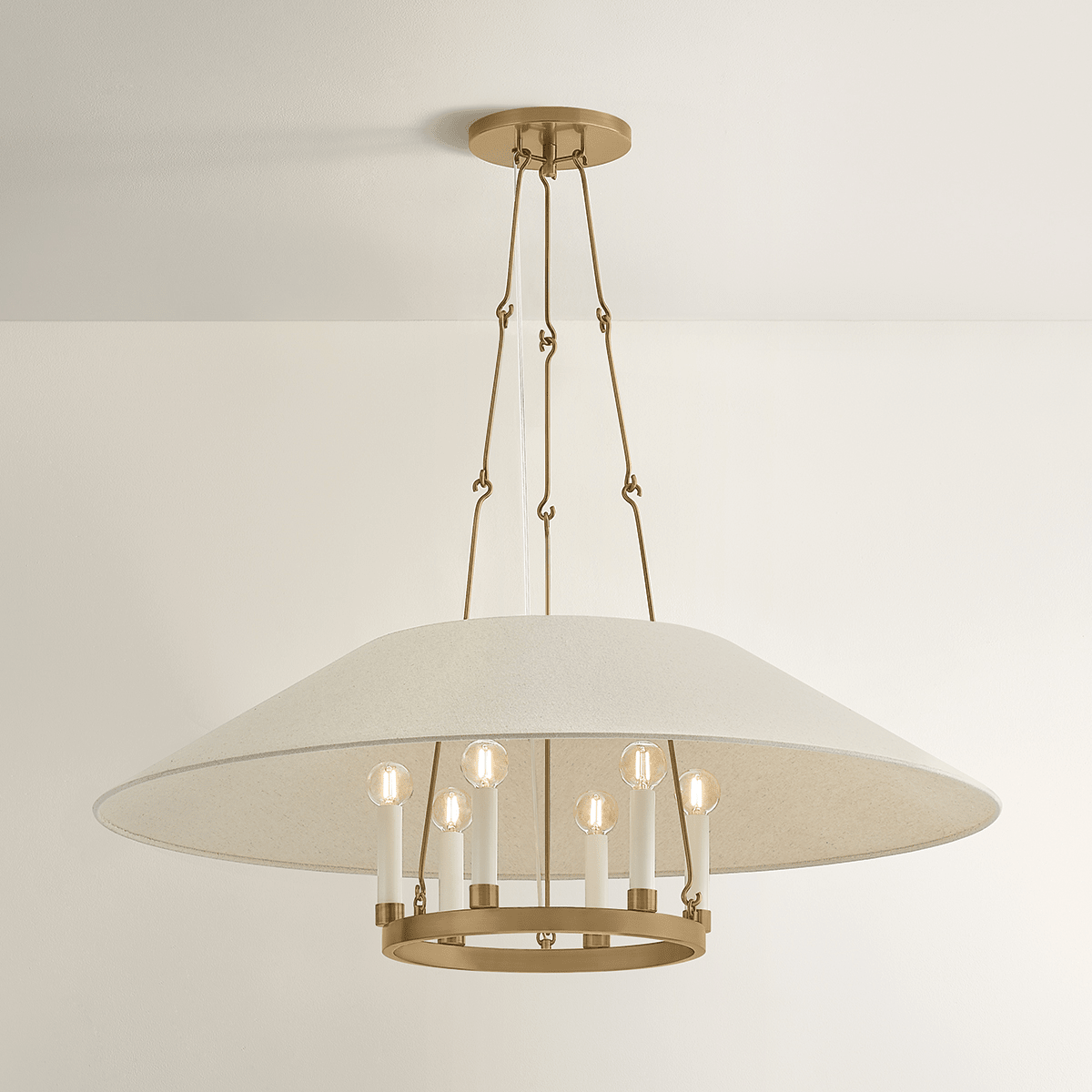 Troy Lighting | Archive Chandelier - PATINA BRASS White Cliff Studio Chandelier