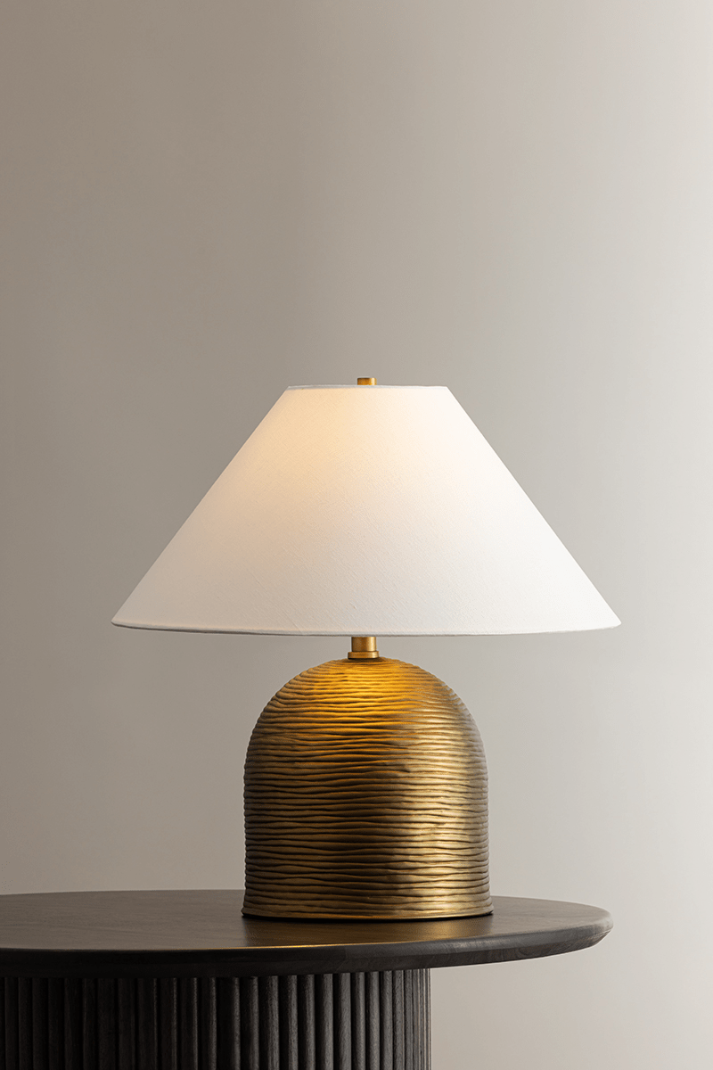 Troy Lighting | Arvin Table Lamp - PATINA BRASS White Cliff Studio Table Lamps