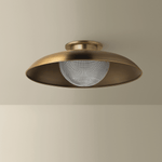 Troy Lighting | Braxton Semi Flush - PATINA BRASS White Cliff Studio Semi Flush