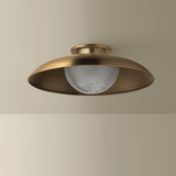 Troy Lighting | Braxton Semi Flush - PATINA BRASS White Cliff Studio Semi Flush