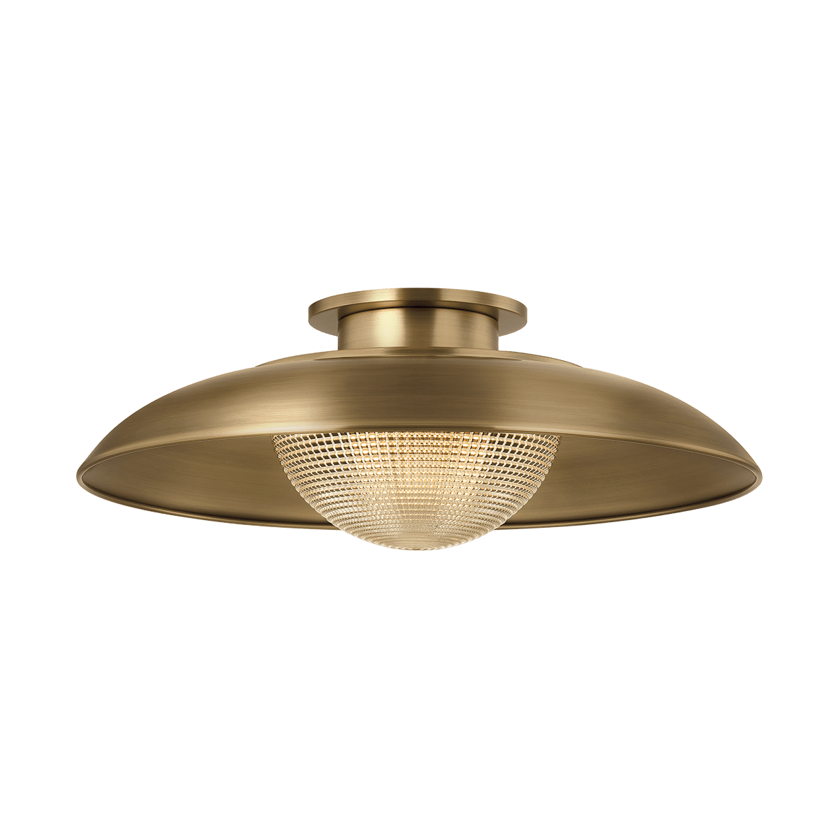 Troy Lighting | Braxton Semi Flush - PATINA BRASS White Cliff Studio Semi Flush