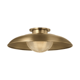 Troy Lighting | Braxton Semi Flush - PATINA BRASS White Cliff Studio Semi Flush