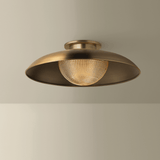 Troy Lighting | Braxton Semi Flush - PATINA BRASS White Cliff Studio Semi Flush