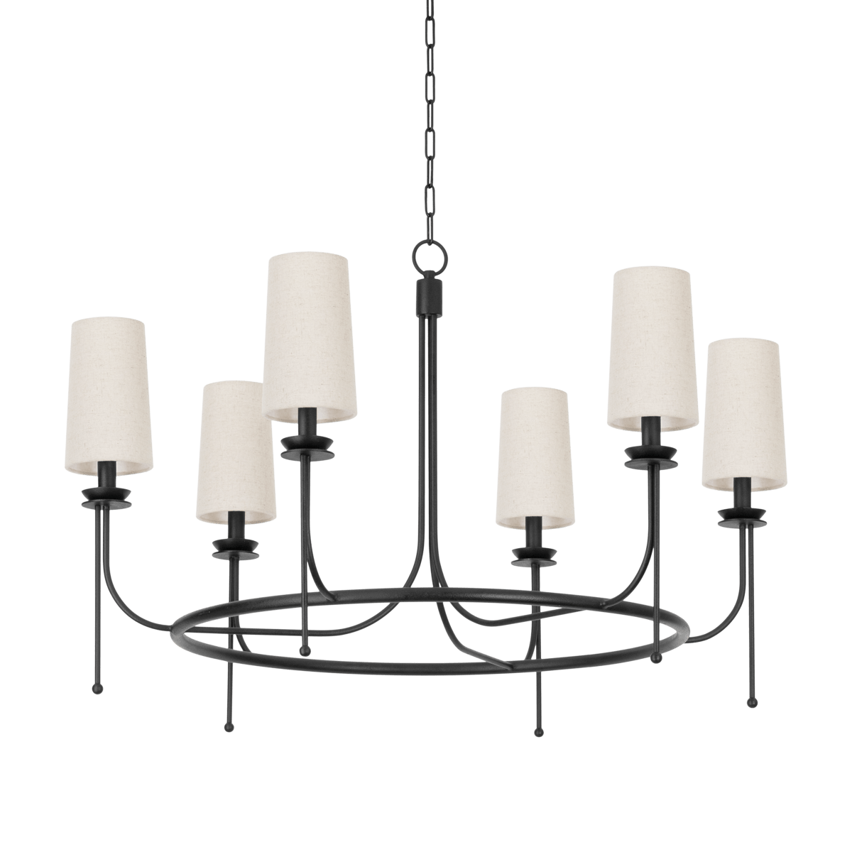 Troy Lighting | Calder Chandelier - FORGED IRON White Cliff Studio Chandelier
