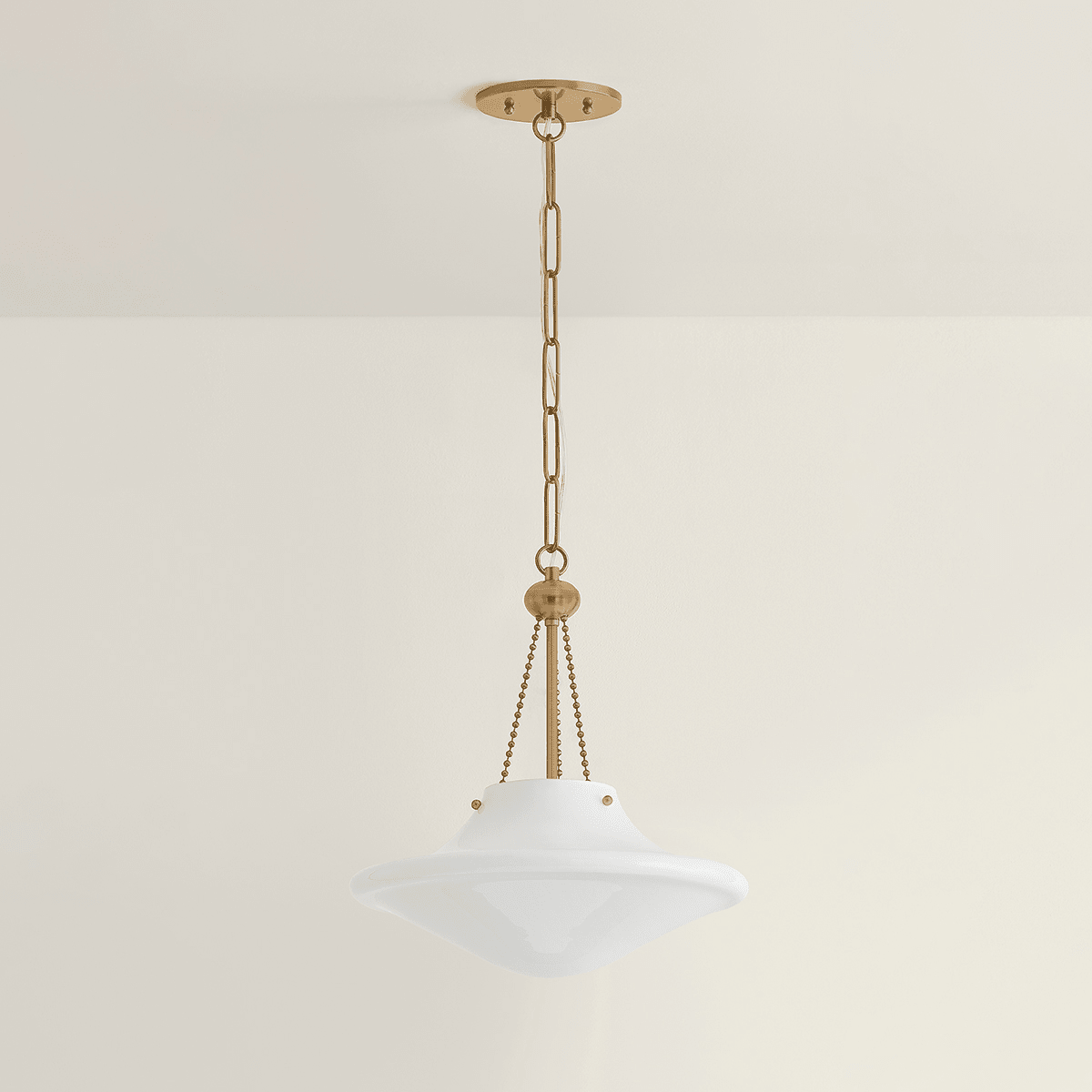 Troy Lighting | Era Pendant - PATINA BRASS White Cliff Studio Pendant