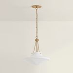 Troy Lighting | Era Pendant - PATINA BRASS White Cliff Studio Pendant