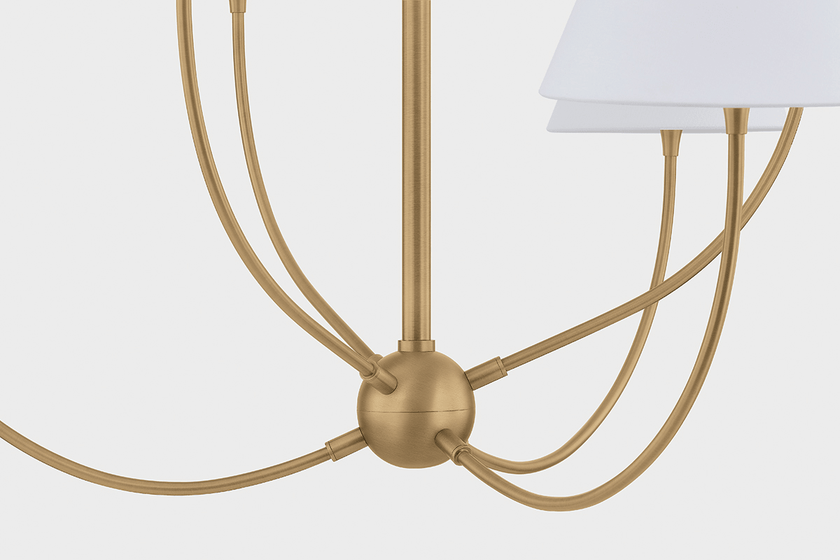 Troy Lighting | Evermore Chandelier - PATINA BRASS White Cliff Studio Chandelier