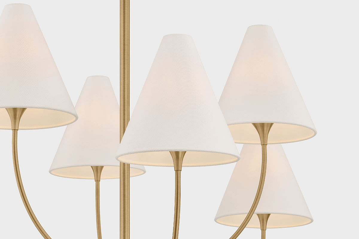 Troy Lighting | Evermore Chandelier - PATINA BRASS White Cliff Studio Chandelier