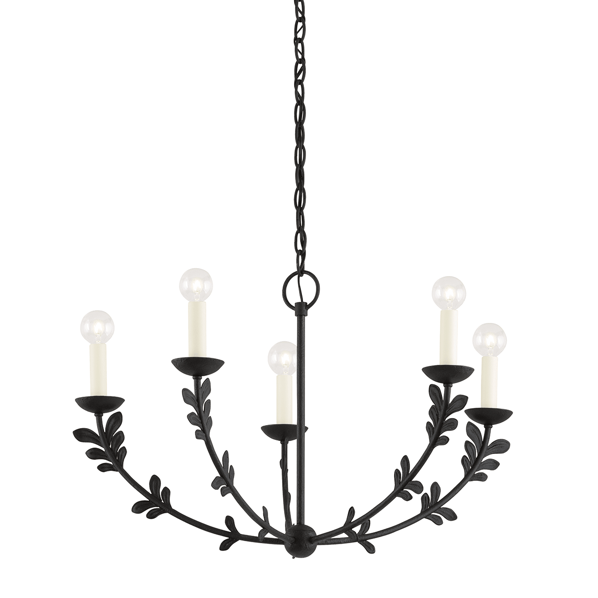 Troy Lighting | Florian Chandelier - BLACK IRON White Cliff Studio Chandelier
