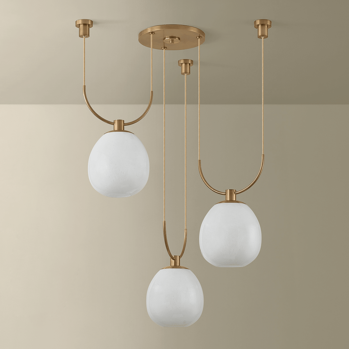 Troy Lighting | Jove Chandelier - PATINA BRASS White Cliff Studio Chandelier