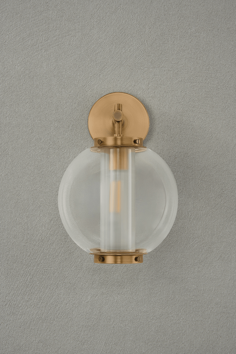 Troy Lighting | Marco Wall Sconce - PATINA BRASS White Cliff Studio Wall Sconce